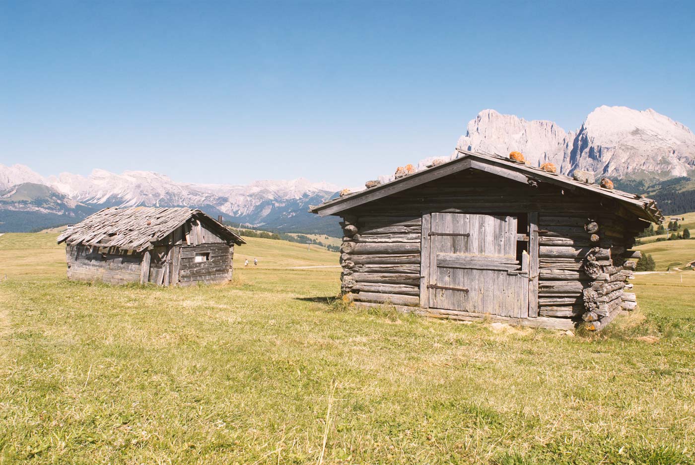 Alpine huts on the Alpe di Siusi